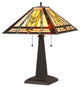 NATHAN Tiffany-style 2 Light Mission Table Lamp 16inches Shade