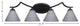Zilo 4 Light Bath Bar Shown, Matte Black Finish With 7" Gray Matrix Glass