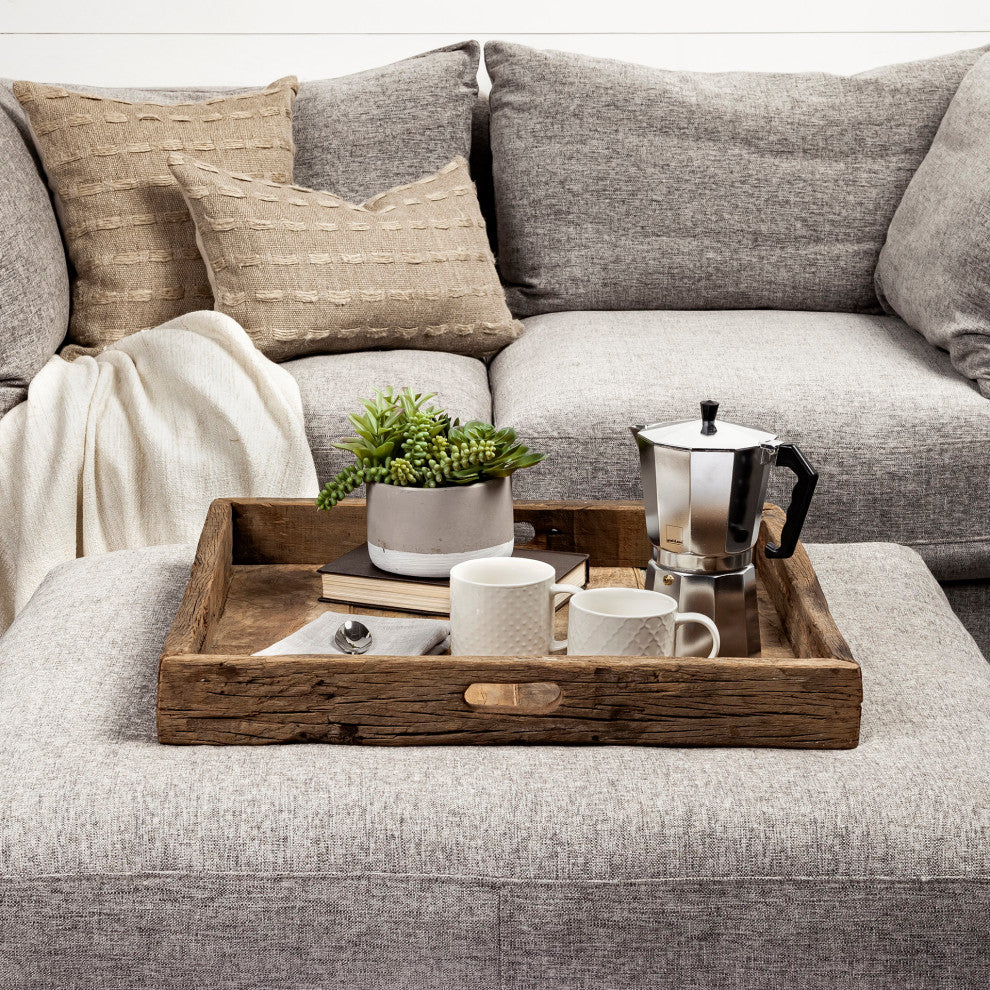 Carson Brown Reclaimed Wood Tray, Small