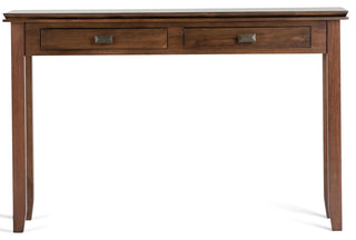 Artisan Solid Wood 46 Inch Wide Transitional Console Sofa Table In Russet Brown
