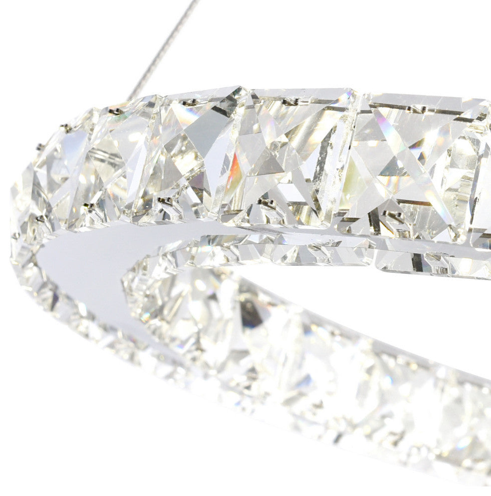 Ring LED Chandelier With Chrome Finish