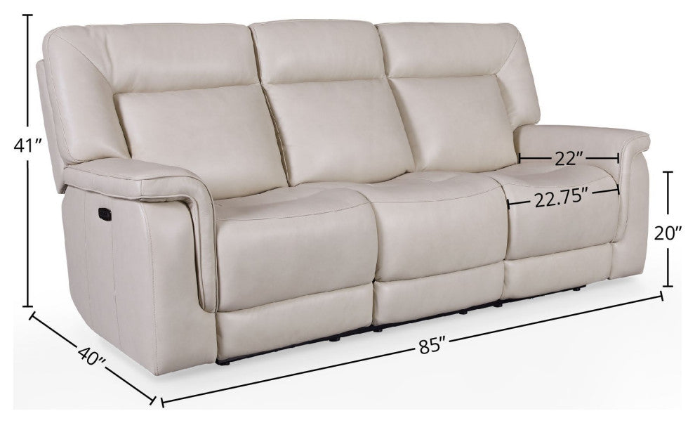 Austin Dual Power Zero Gravity Leather Sofa, Dove