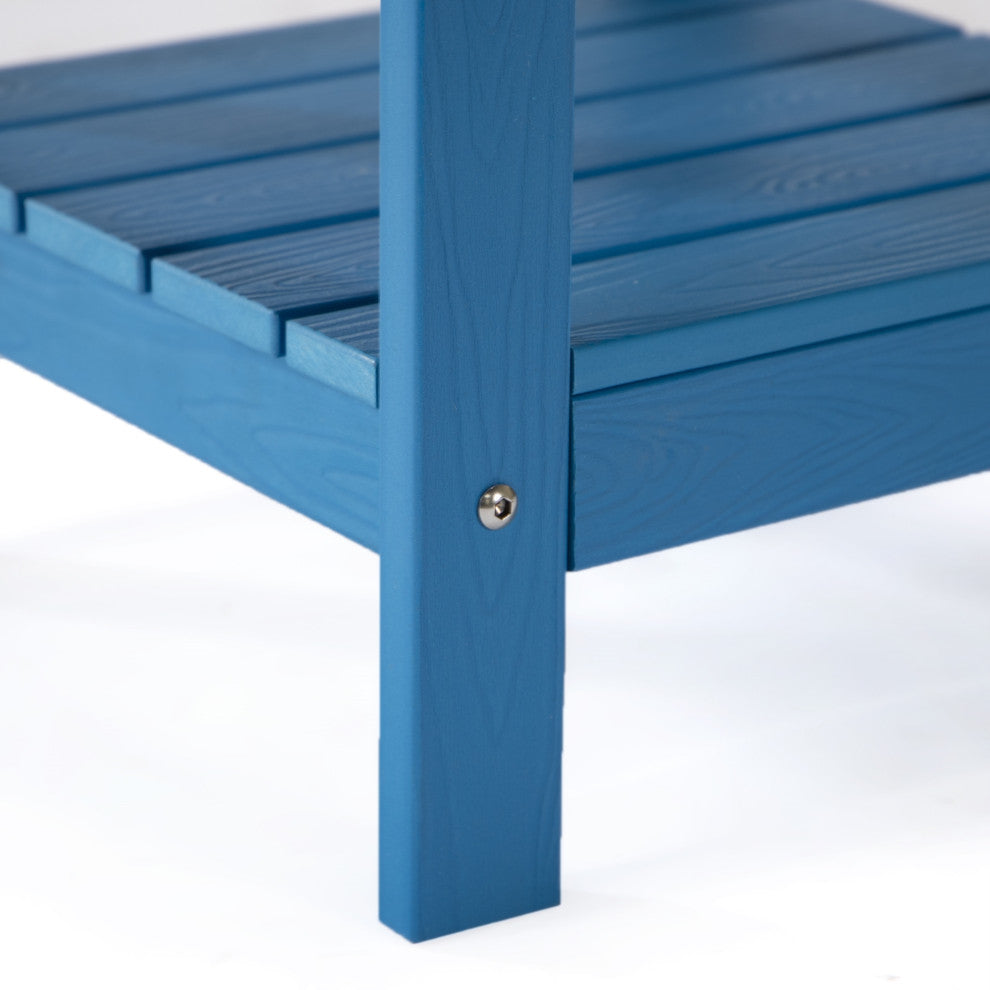 Inspired Home Daylan Outdoor Table, Weather Resistant, Blue