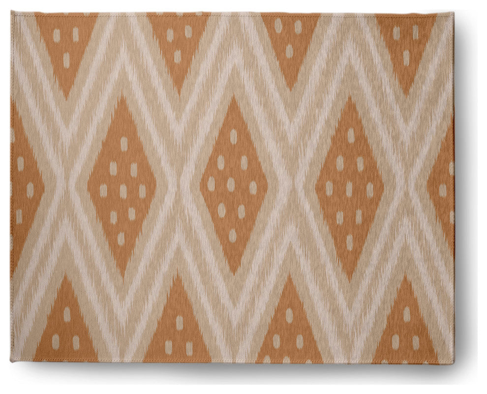 Diamond & Dots Soft Chenille Area Rug, Brown, 8'x10'