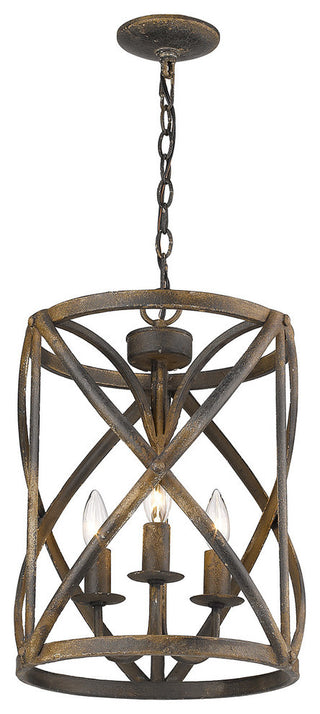 Alcott 3-Light Pendant, Antique Black Iron