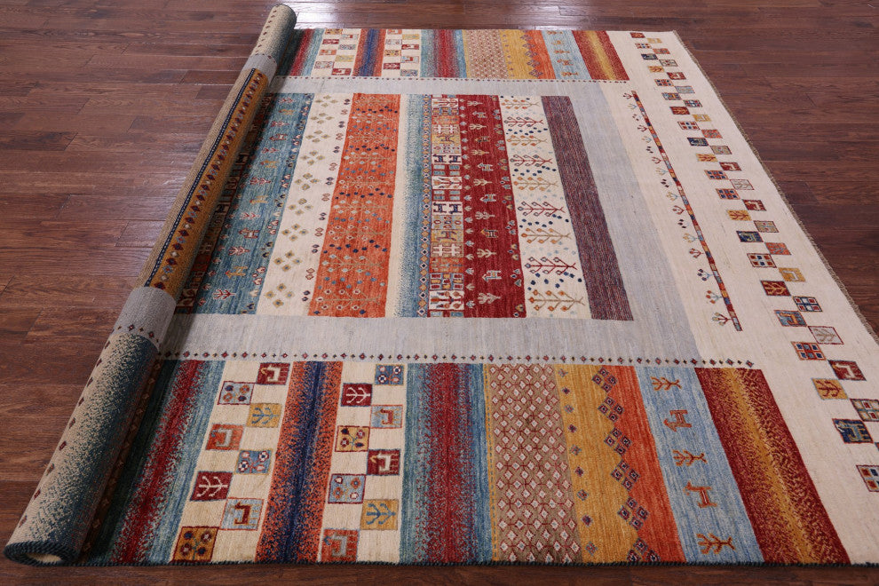 8' 3" X 9' 10" Tribal Persian Gabbeh Handmade Rug Q10583