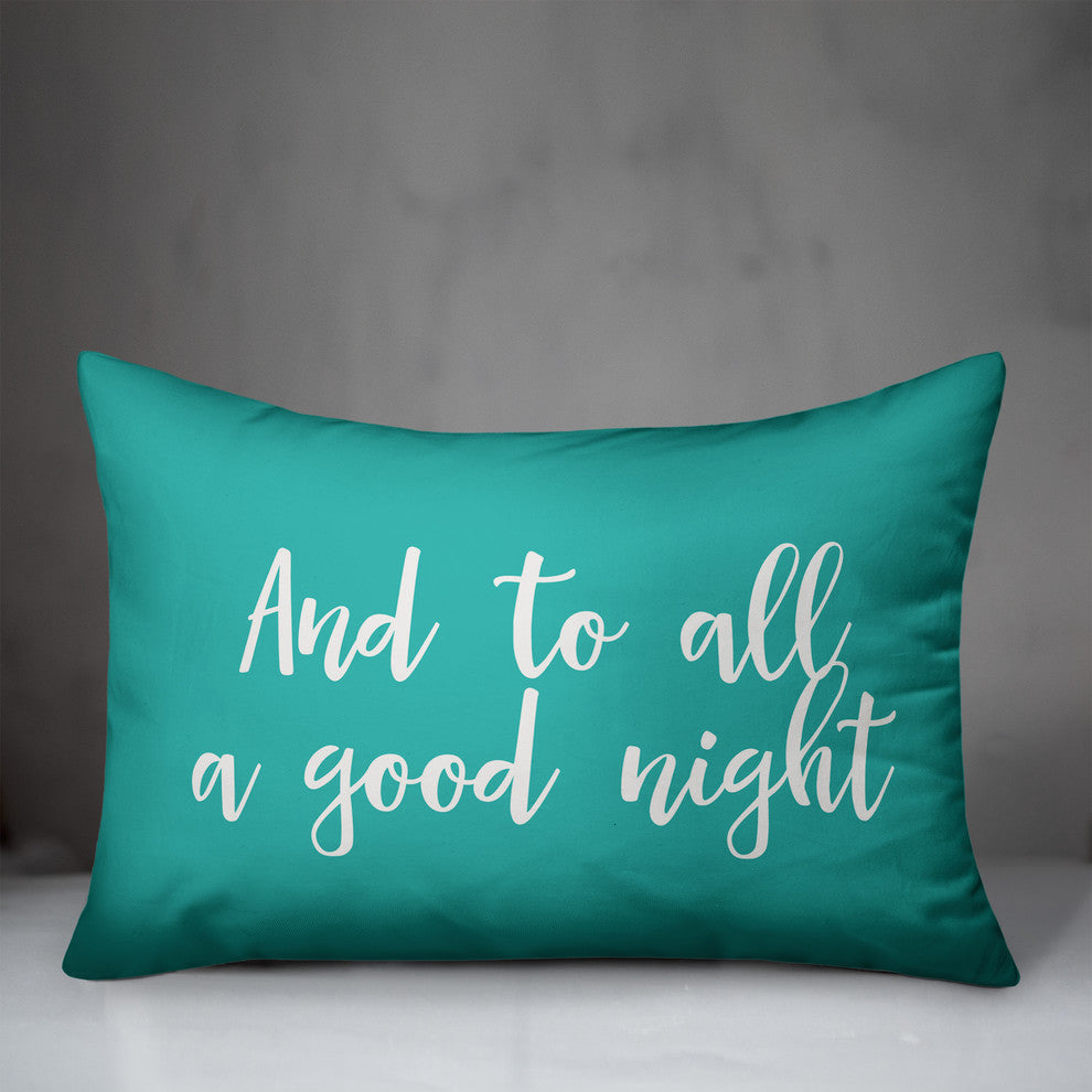 And To All A Good Night, Teal 14x20 Lumbar Pillow