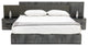 Nova Domus Ferrara Modern Volcano Oxide Grey Bed + Nightstands, Eastern King