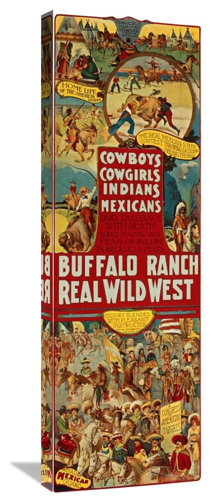 Cowboys, Cowgirls, Indians, 12"X36"