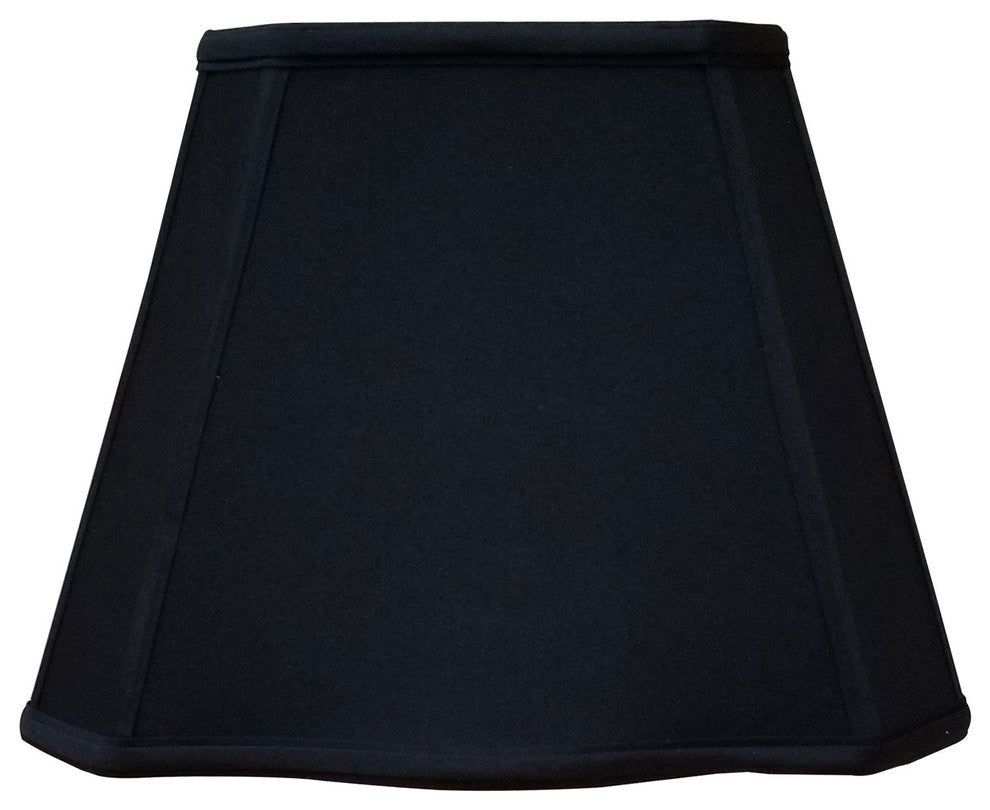 Fancy Bottom Rectangle Basic Lampshade, Black, 12.25"