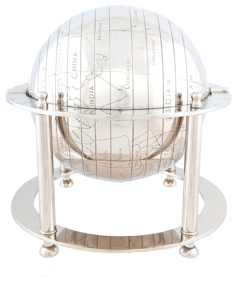 HomeRoots Over the Top View Aluminum Globe