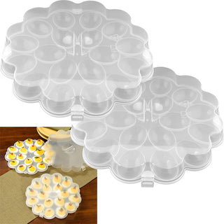 Set of 2 Deviled Egg Trays with Snap-On Lids