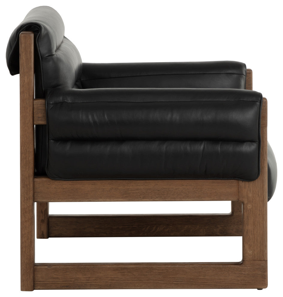 Ferguson Lounge Chair, Vintage Black Night Leather