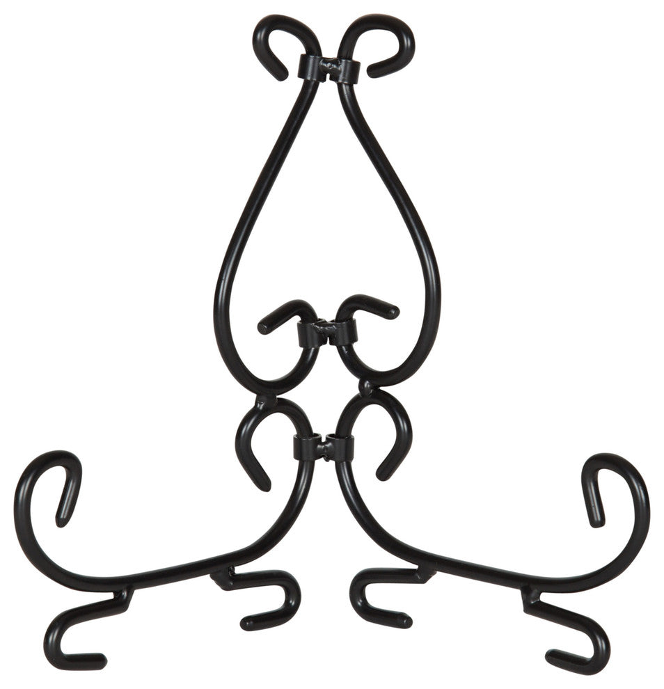 Scroll Metal Easel Display Stand, Black 6 Pieces