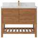 Parker Teak 42" Single Sink Bath Vanity in Golden Teak  2" Calacatta Nuvo
