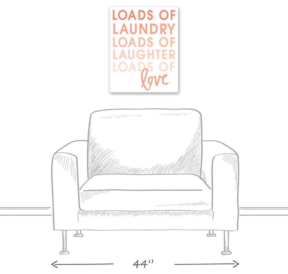 Loads of Laundry, Laughter, and Love Wall Art, Pink, 16"x20"
