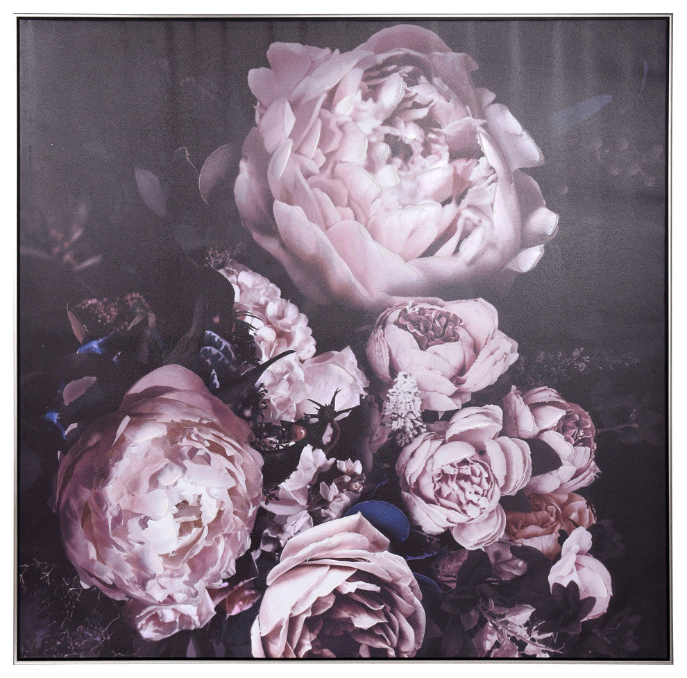 Wild Rose Framed Floral Canvas 50"Wx50"H2"D