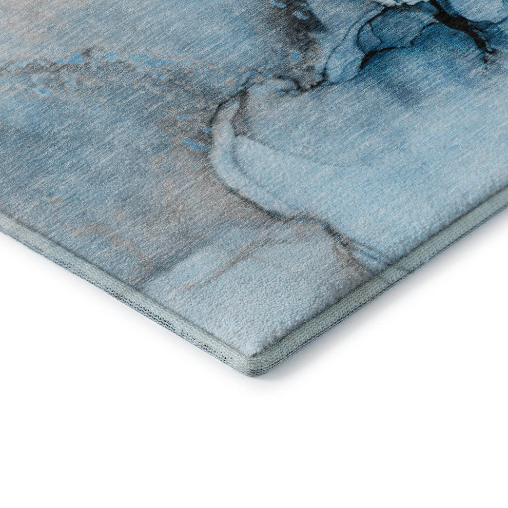 Premium Machine Washable Mayfield AMF506 Blue 8' x 10' Rug