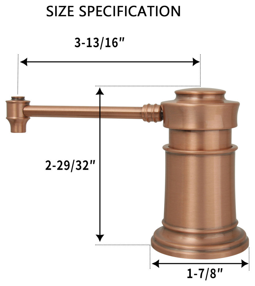Built, Copper Soap Dispenser Refill from Top With 17oz Bottle, Copper