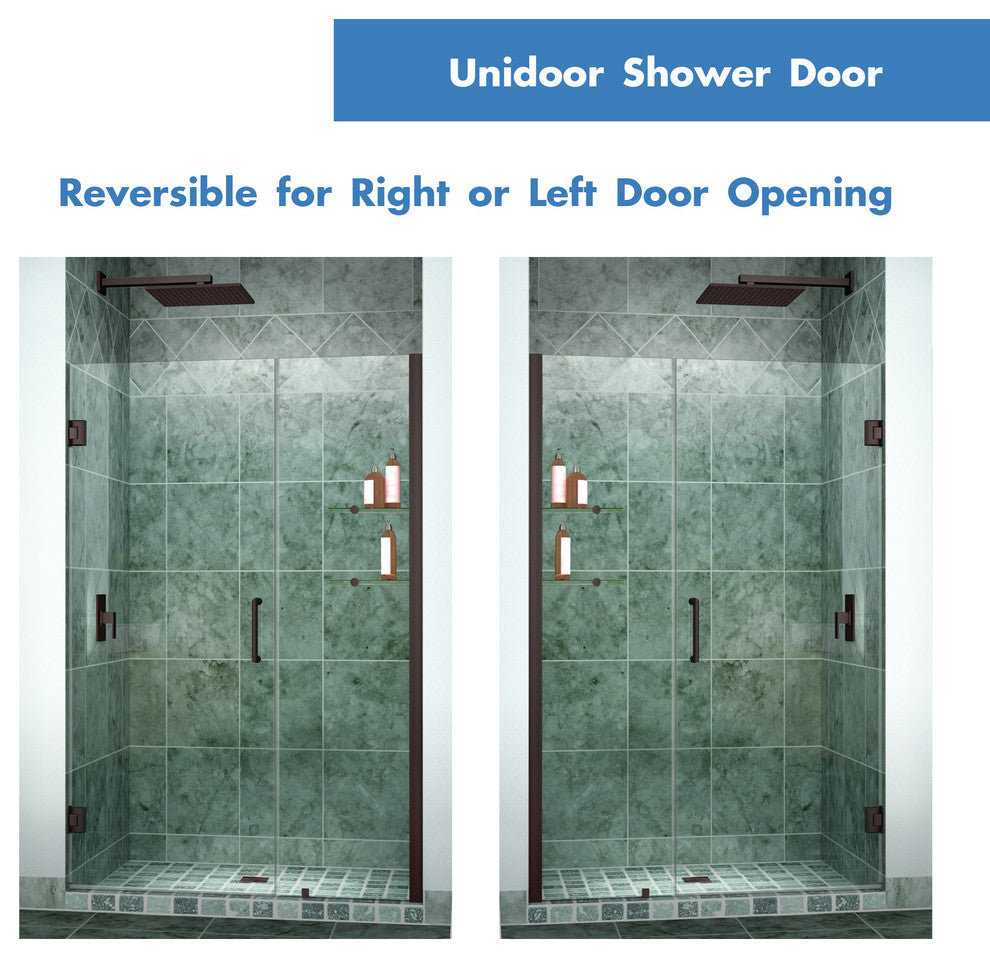 Dreamline Unidoor Min 39" To Max 40" Frameless Hinged Shower Door