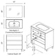 32" Freestanding 3 Drawers White Vanity Base Cabinet Sansa by Royo