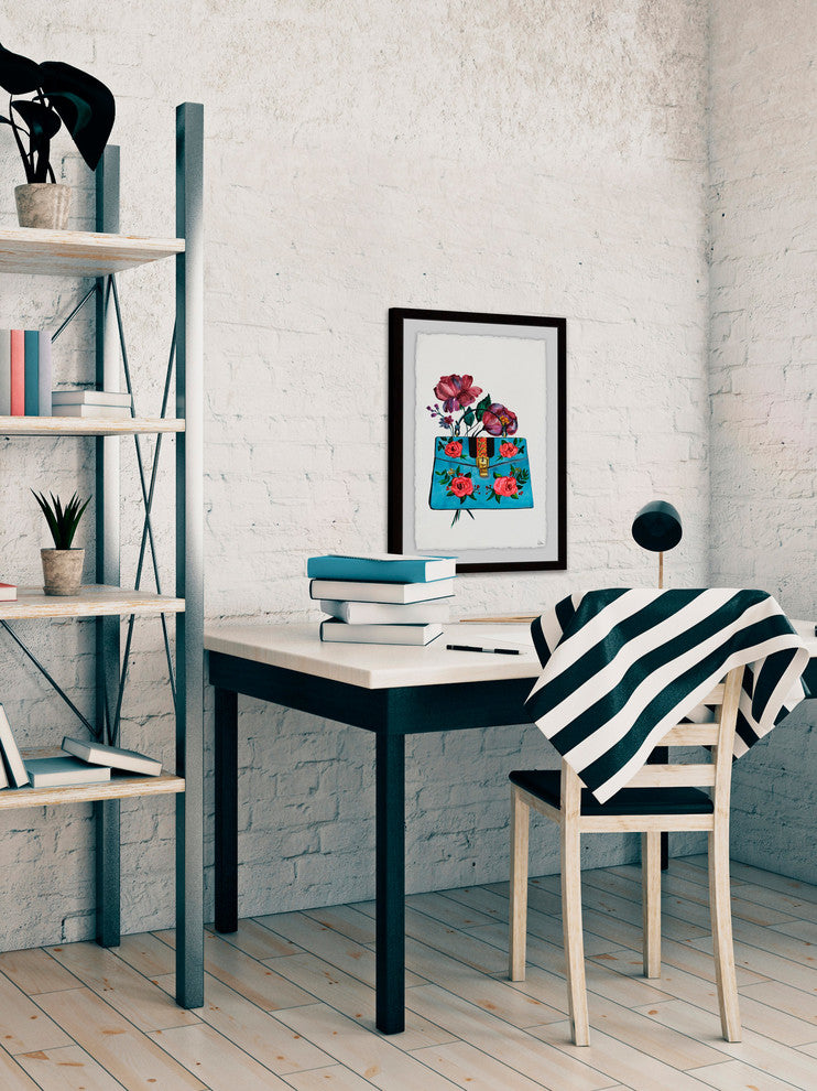 "Blue Purse" Framed Painting Print, 30"x45"