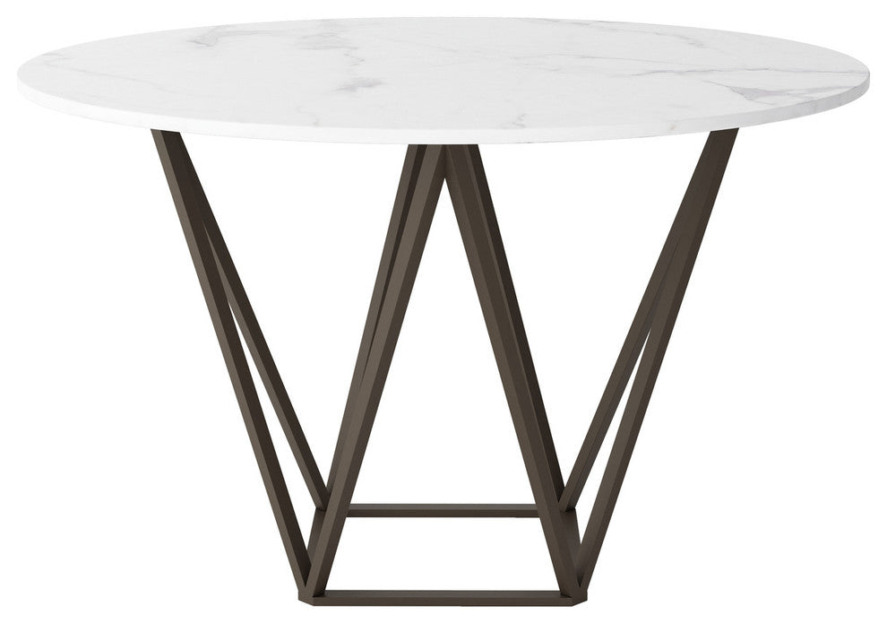 Tintern Dining Table White & Antique Brass