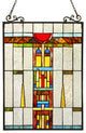 DOESBURG Tiffany-glass Window Panel 17.5x25