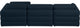 Beckham Linen Textured Fabric 4-Piece Modular L-Shaped Sectional, Navy