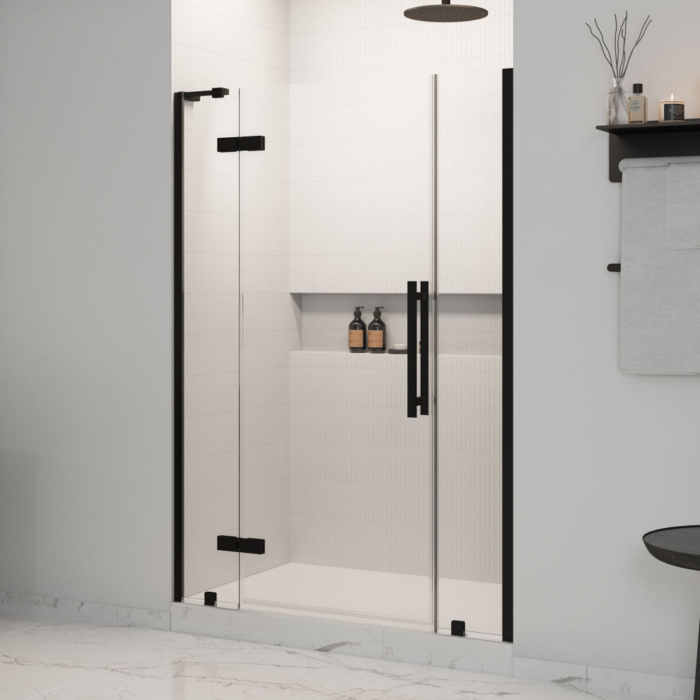 Tampa 51 11/16-54 1/16"Wx72"H Alcove Hinge Shower Door Black