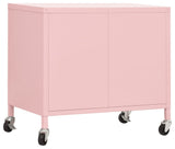 vidaXL Storage Cabinet Pink Steel Cupboard Bookcase Display Cabinet Furniture