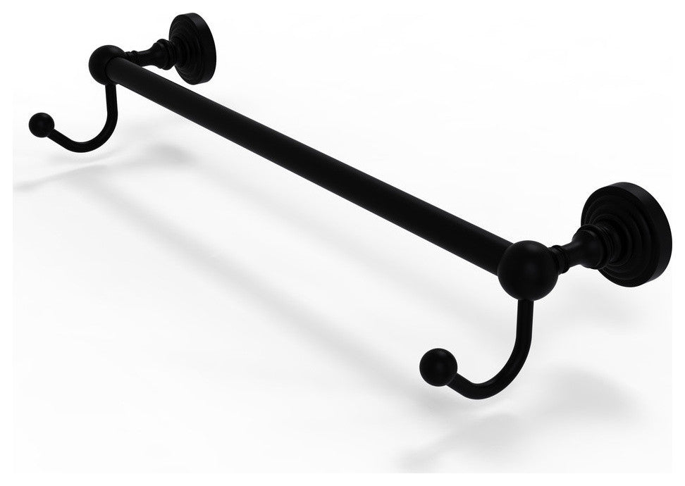 Waverly Place 36" Towel Bar and Integrated Hooks, Matte Black