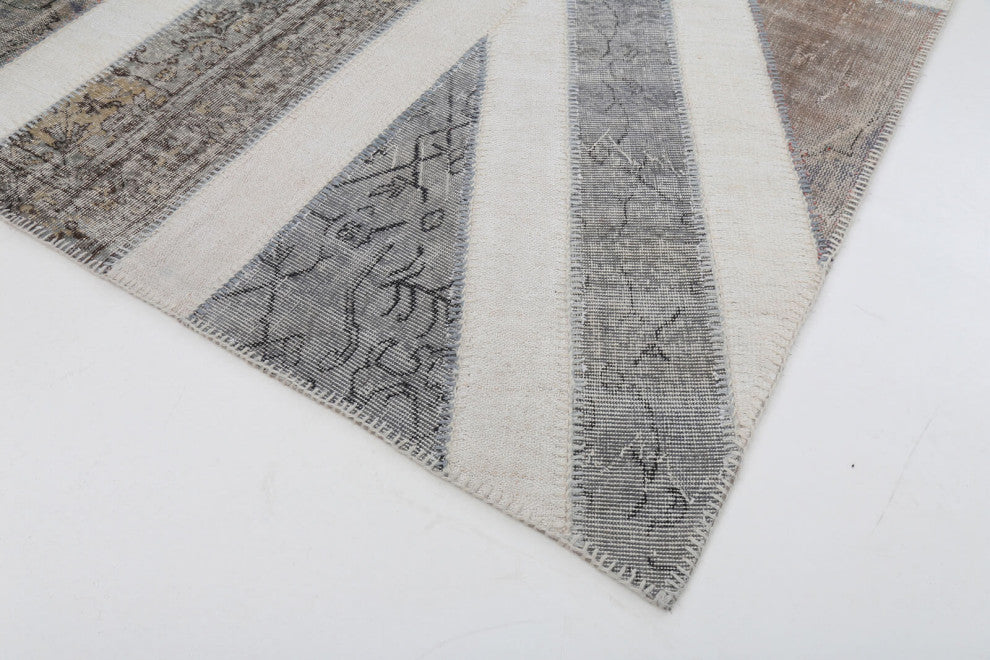 Rug N Carpet - Handmade Anatolian 6' 7'' x 10' 0'' Flag Patchwork Rug