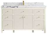 Sonoma 60" Single Sink Bath Vanity in Alabaster, 2" Viola Night