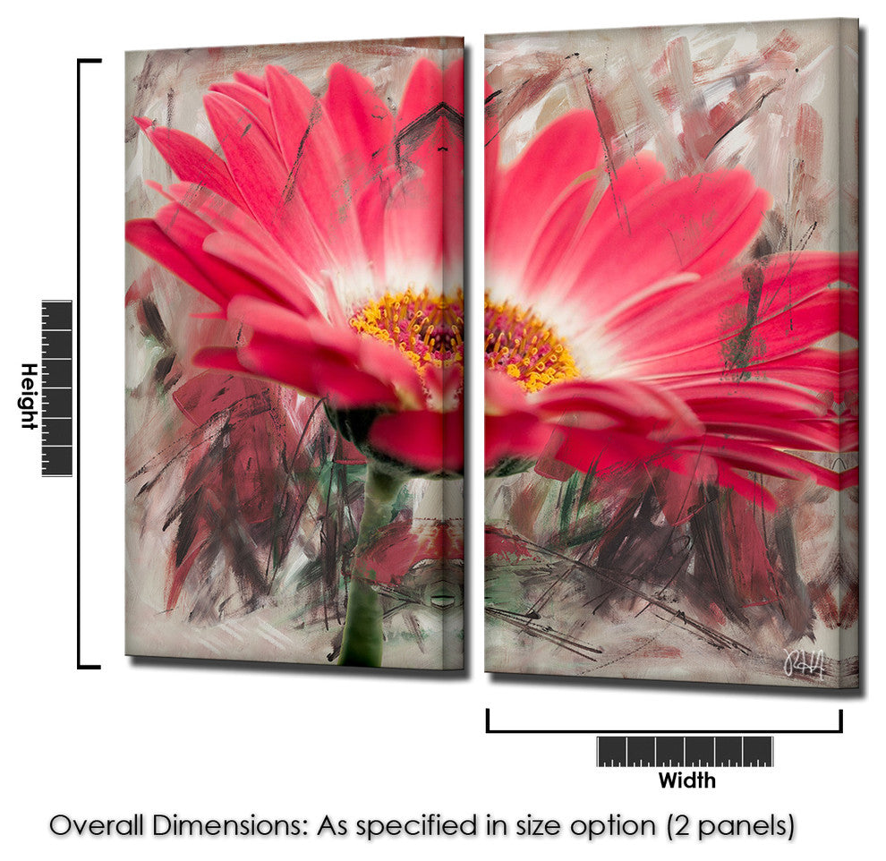 Painted Petals XLIII Canvas Art, 2-Piece Set, 24"x12"
