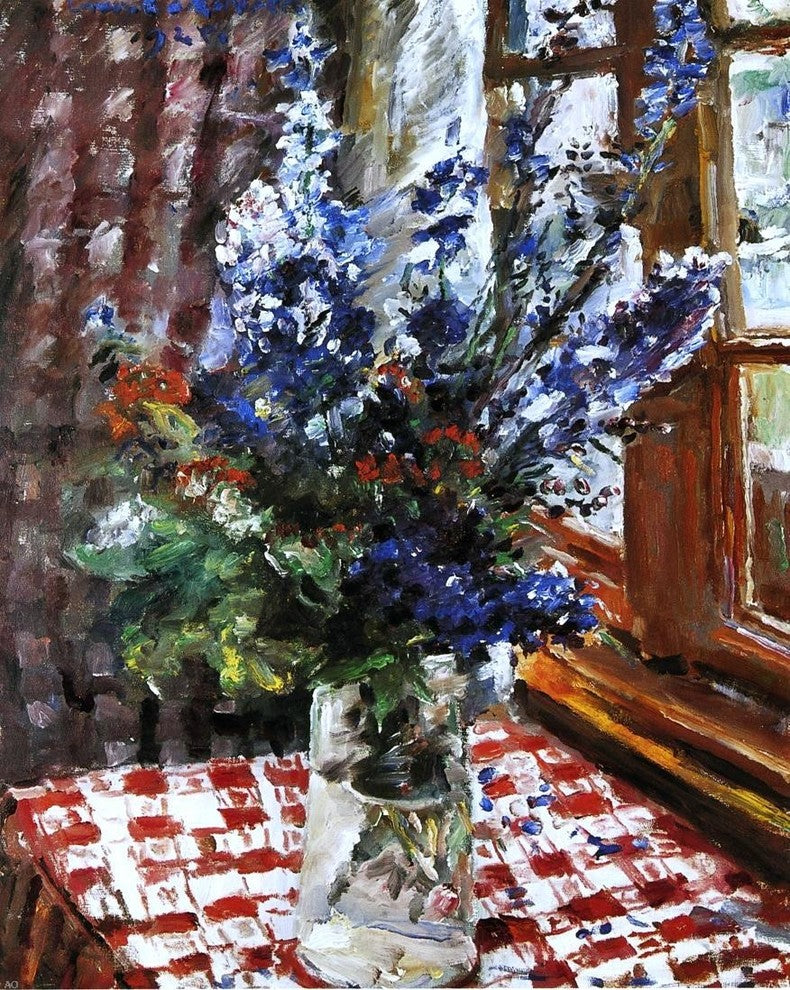 Lovis Corinth Larkspur, Gallery Wrapped Canvas Print, 20"x25"