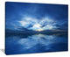 "Blue Waters and Blue Sky Sunset" Modern Seascape Wall Art, 40"x30"