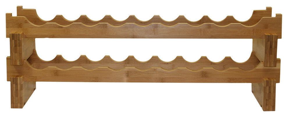 Oceanstar 18-Bottle Stackable Bamboo Wine Rack