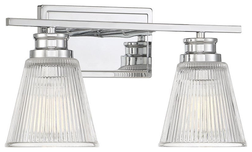 Savoy House Meridian 2 Light Bath Bar Chrome