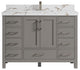 Malibu 48 Single Sink Bath Vanity in Elephant Skin Gray 2" Viola Brown