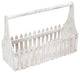 White Wooden Flower Planter Fence Picket Storage, Carry Basket with Handle