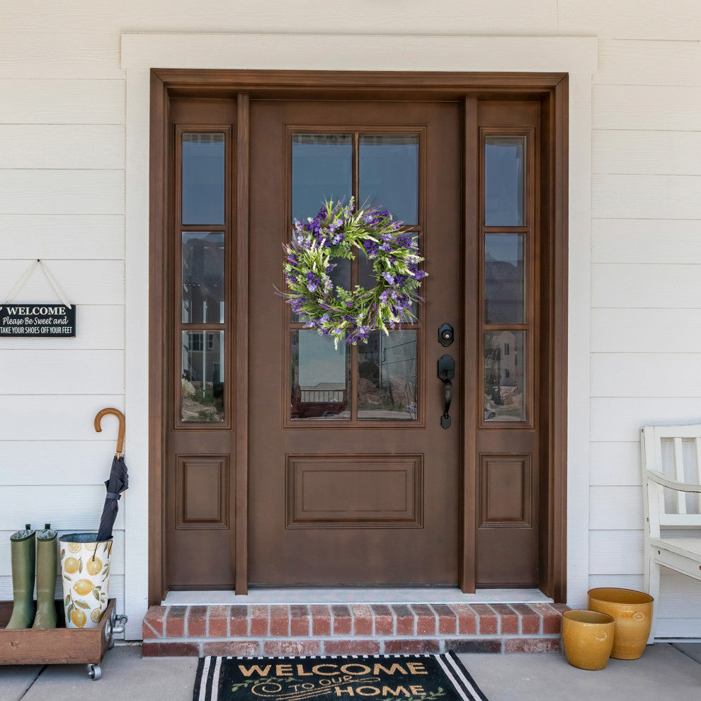Lavender and Foliage Artificial Spring Wreath 24"