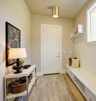 Z-Lite 2302F1 Harley 5"W Flush Mount Ceiling Fixture - Rubbed Brass