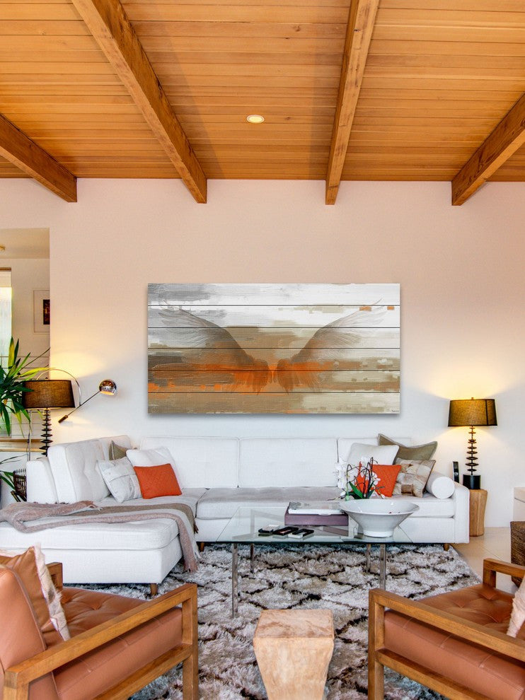 "Polegate" Print on White Wood, 40"x20"