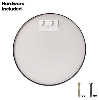 Julianne Large Accent Mirror Metal Framed Wall Mirror, Black, 36"