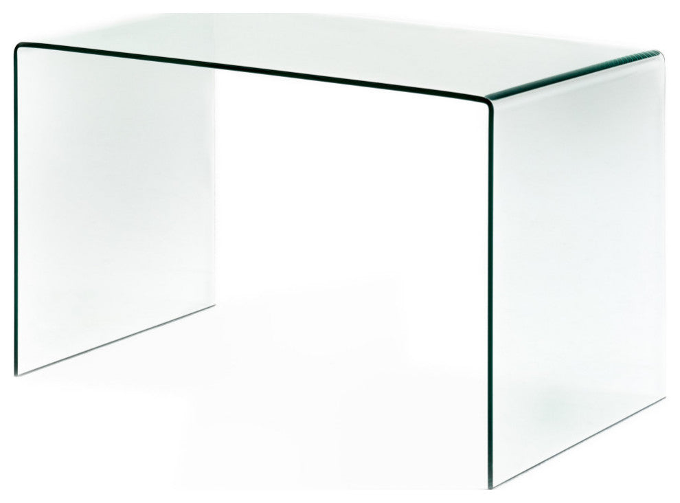 GDF Studio York Glass Computer Desk