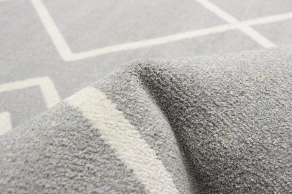 Aqua Kenza Area Rug, Gray, 6'x9'