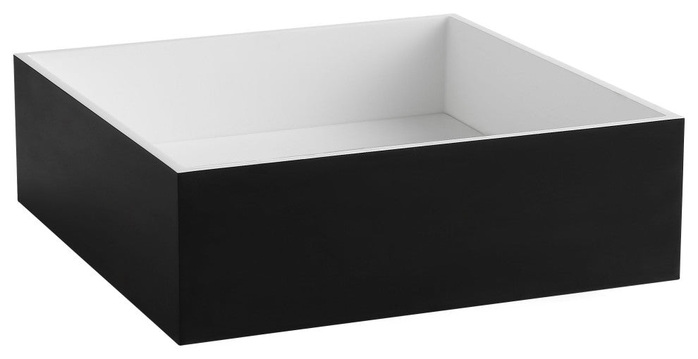 Black Matte 14" Square Solid Surface Resin Sink