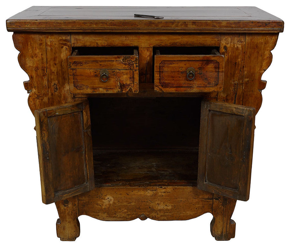 Consigned Antique Chinese Qing Dynasty painted chest Cabinet