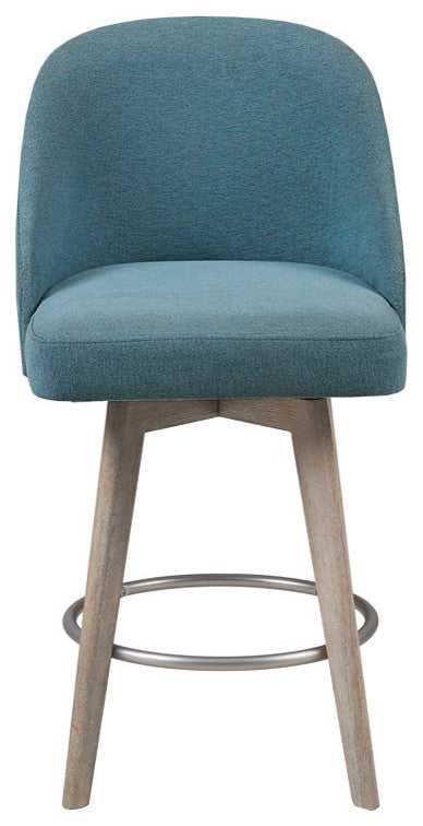 Madison Park Pearce Swivel Stool Barrel Style, Teal, 25.75" Counter Stool